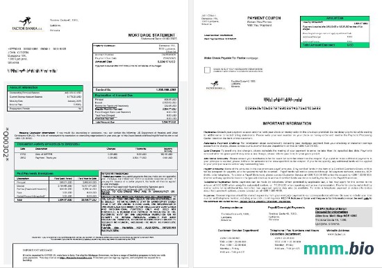 Słowenia Factor Banka wyciąg z kredytu hipotecznego w formatach Word i PDF